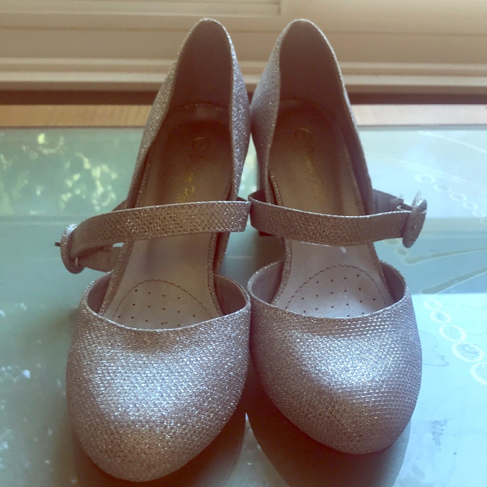Sparkly silver heels